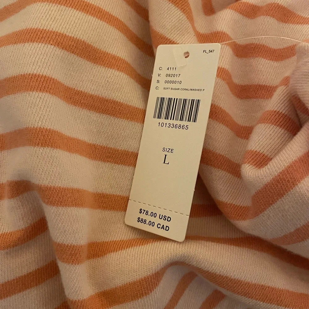 Anthologies Pilcro Size-L Orange and Purple Striped Top - Picture 3 of 5